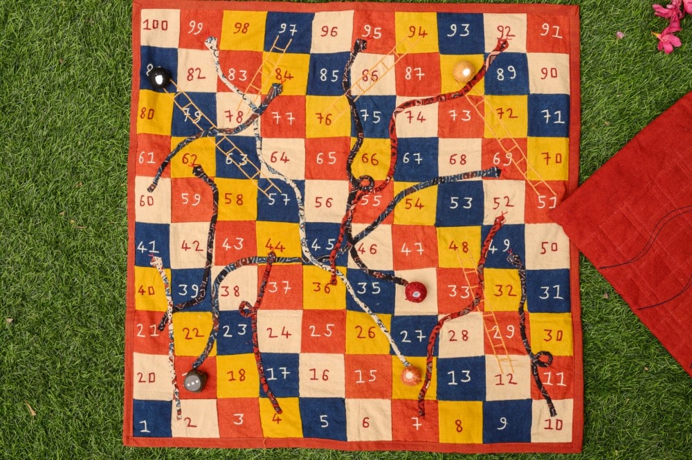 Snakes & Ladders - Hand Embroidered