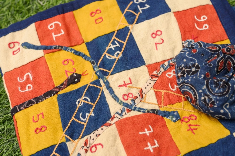 Snakes & Ladders - Hand Embroidered