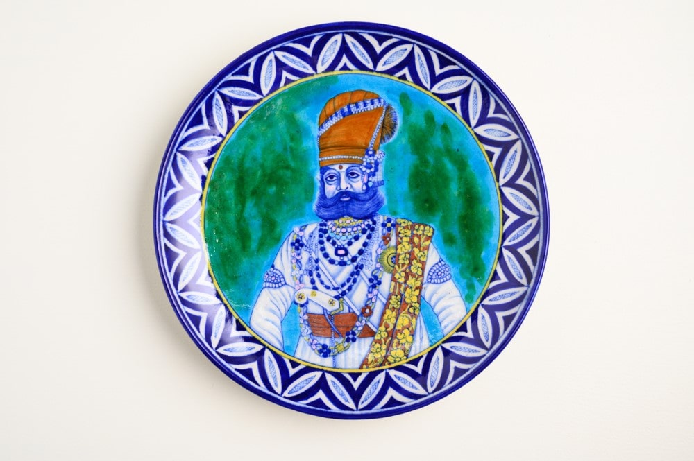 Maharaja of Jodhpur I - Miniature Portrait in Blue Pottery