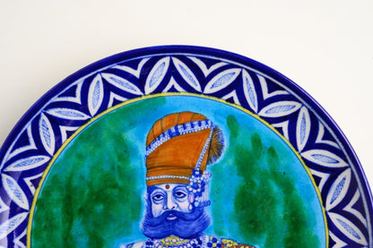 Maharaja of Jodhpur I - Miniature Portrait in Blue Pottery