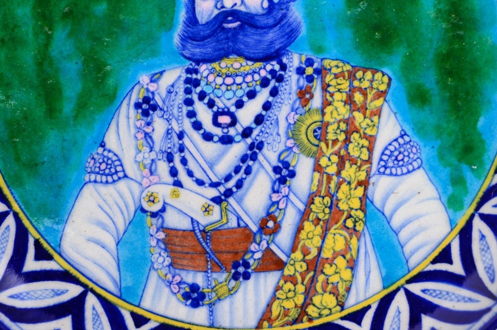 Maharaja of Jodhpur I - Miniature Portrait in Blue Pottery