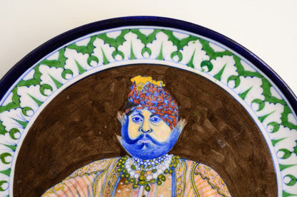 Maharaja of Jodhpur II - Miniature Portrait in Blue Pottery