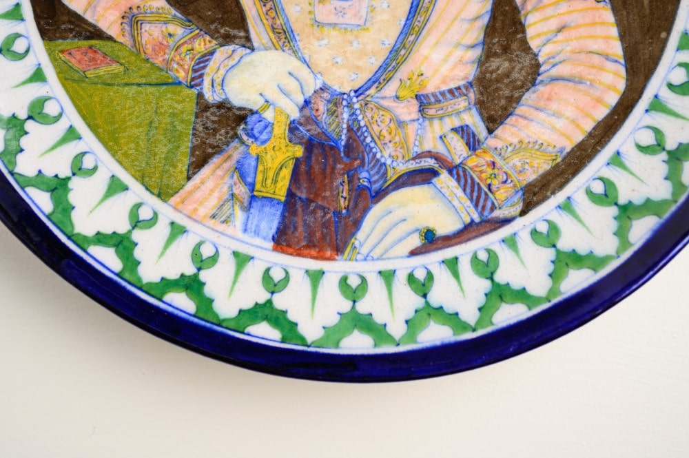 Maharaja of Jodhpur II - Miniature Portrait in Blue Pottery