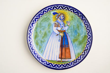 Maharaja Sawai Madho Singh - Miniature in Blue Pottery