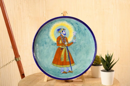 Rajput Prince - Miniature in Blue Pottery